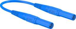 Measuring lead with (4 mm plug, spring-loaded, straight) to (4 mm plug, spring-loaded, straight), 2 m, blue, silicone, 1.0 mm², CAT III