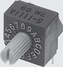 Encoding rotary switches, 16 pole, Hexadecimal-Real, angled, 100 mA/5 VDC, S-1111A (P)