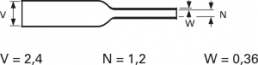 Heatshrink tubing, 2:1, (2.4/1.2 mm), polyolefine, cross-linked, black