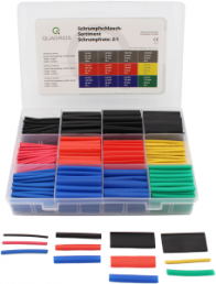 Heat shrink tubing kit 2:1, black, 100 pieces, 22CA167