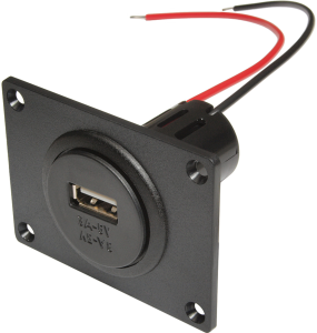 Power USB panel-mounted socket, 12 to 24 VDC