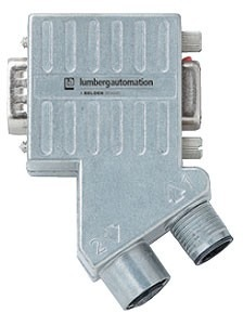 Sensor Actuator Cable Assembly, D-Sub-Plug, angled to M12-Socket, angled, 9-pole, grey