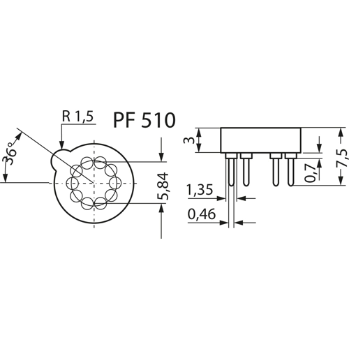 PF 510 G Fischer Elektronik Semiconductor Sockets, Holders Image 2