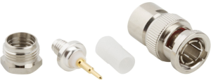 BNC plug 50 Ω, RG-59, RG-62, Belden 8221, Belden 9228, solder connection, straight, 031-4541-RFX