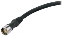 Sensor actuator cable, M23-cable socket, straight to open end, 19 pole, 10 m, PUR, black, 8 A, 1818181000