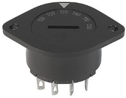 Voltage selector switch, 6 stage, 30°, On-On, 10 A, 250 V, 0033.3506