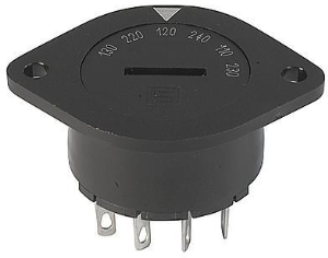 Voltage selector switch, 6 stage, 30°, On-On, 10 A, 250 V, 0033.3533