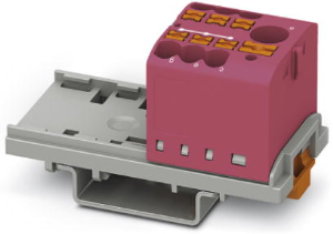 Distribution block, push-in connection, 0.14-4.0 mm², 7 pole, 24 A, 8 kV, pink, 3273083