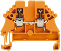 Through terminal block, screw connection, 0.5-4.0 mm², 2 pole, 24 A, 6 kV, orange, 1023760000