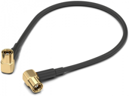 Coaxial cable, SMB plug (angled) to SMB plug (angled), 50 Ω, RG-174/U, grommet black, 152.4 mm, 65502910315301