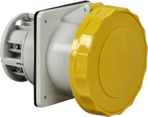 CEE surface-mounted socket, 4 pole, 125 A/110-130 V, yellow, 4 h, IP67, 81688
