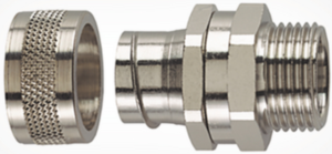 Straight hose fitting, M50, 50 mm, brass, nickel-plated, IP54, metal, (L) 54.2 mm