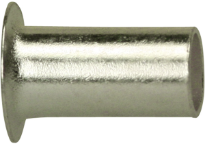 Tubular rivet to DIN 7340, L 10, D 2.5 mm, S 0.3, silver-plated brass, flat head