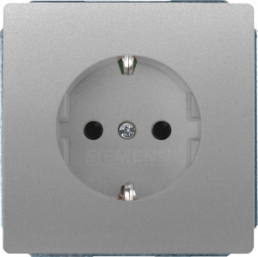 German schuko-style socket, silver, 16 A/250 V, Germany, IP20, 5UB1855-1
