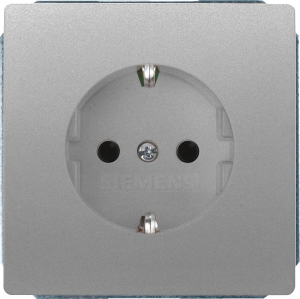 German schuko-style socket, silver, 16 A/250 V, Germany, IP20, 5UB1855-1