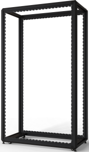 42 U cabinet rack, mobile, (H x W x D) 2000 x 600 x 1200 mm, steel, black gray, 20630-232