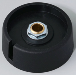Rotary knob, 6 mm, plastic, black, Ø 40 mm, H 16 mm, A3040069