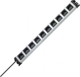 Outlet strip, 10-way, 1.4 m, 16 A, black/silver, 227120011