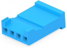 Socket housing, 4 pole, pitch 2.54 mm, straight, blue, 281838-4