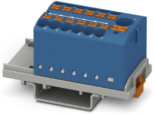 Distribution block, push-in connection, 0.14-4.0 mm², 13 pole, 24 A, 8 kV, blue, 3273090
