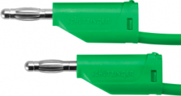 Measuring lead with (4 mm plug, spring-loaded, straight) to (4 mm plug, spring-loaded, straight), 1 m, green, PVC, 1.0 mm², CAT II