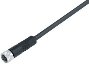 Sensor actuator cable, M8-cable socket, straight to open end, 8 pole, 5 m, PUR, black, 1.5 A, 77 3406 0000 50008 0500