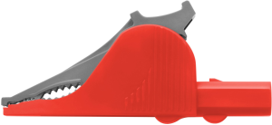 Safety alligator clip, red, max. 32 mm, L 92 mm, CAT III, socket 4 mm, SAK 6675 NI / RT