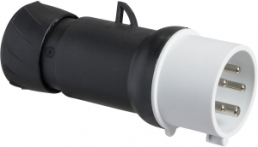 CEE plug, 5 pole, 32 A/480-500 V, black, 7 h, IP44, PKE32M445