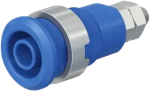 4 mm panel socket, threaded bolt, mounting Ø 12.1 mm, CAT III, CAT IV, blue, 66.7043-23
