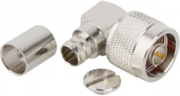 N plug 50 Ω, RG-8, RG-213, RG-225, Belden 7733A, Belden 8268, solder connection, angled, 172176