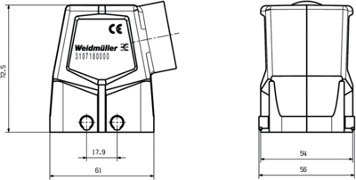 3107180000 Weidmüller Housings for HDC Connectors Image 2