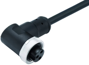 Sensor actuator cable, 7/8"-cable socket, angled to open end, 3 pole, 2 m, PUR, black, 13 A, 77 1434 0000 50003-1000