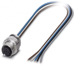 Sensor actuator cable, M12-flange socket, straight to open end, 5 pole, 0.5 m, 4 A, 1519998
