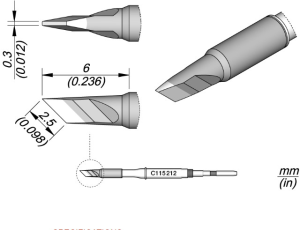 Soldering tip, Blade shape, JBC-C115212