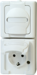 Surface mount german schuko-style socket, white, 16 A/250 V, Germany, 131402009