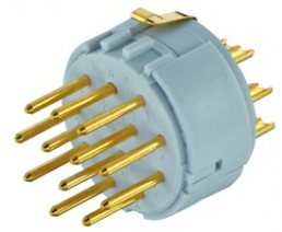 Plug contact insert, 11 pole, solder cup, straight, 09151122622