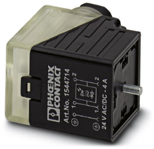 Valve connector, DIN shape A, 3 pole, 24 V, 0.34-1.5 mm², 1544714