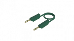 Measuring lead with (4 mm plug, spring-loaded, straight) to (4 mm plug, spring-loaded, straight), 0.25 m, green, PVC, 2.5 mm², CAT O