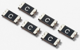 PTC fuse, self-resetting, SMD 1206, 16 V (DC), 50 A, 750 mA (trip), 350 mA (hold), 1206L035/16YR