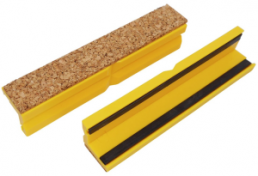 Clamping jaws cork/plastic 150 mm yellow, with magnetic bar (pair), 9-900-S4150