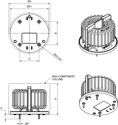 RT8122-16-4M0 Schaffner Fixed Inductors Image 2