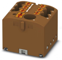 Distribution block, push-in connection, 0.14-4.0 mm², 7 pole, 24 A, 6 kV, brown, 3273340
