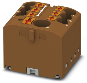Distribution block, push-in connection, 0.14-4.0 mm², 7 pole, 24 A, 6 kV, brown, 3273470
