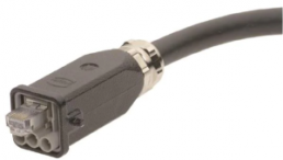 Hybrid cable, RJ45 plug, straight to open end, Cat 5e, PVC, 1 m, black