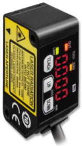 Laser distance sensor, 0.1 m, PNP, 12-24 VDC, cable connection, IP67, HG-C1100-P
