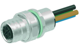 Sensor actuator cable, M12-flange socket, straight to open end, 4 pole, 0.3 m, 12 A, 21033962402