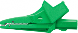 Safety alligator clip, green, max. 15 mm, L 91 mm, CAT III, socket 4 mm, SAK 6674 NI / GN