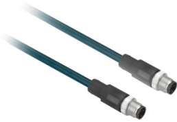 Sensor actuator cable, M12-cable plug, straight to M12-cable socket, straight, 4 pole, 1 m, PUR, 4 A, XZCR1511041C1