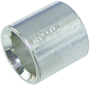 Butt connector, uninsulated, 150 mm², silver, 25 mm