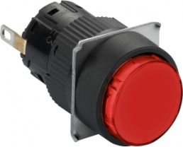 Signal light, waistband round, red, front ring black, mounting Ø 16 mm, XB6EAV4BP